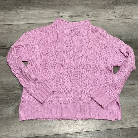 J.Crew classic pink pointelle cable sweater small - Picture 7 of 8